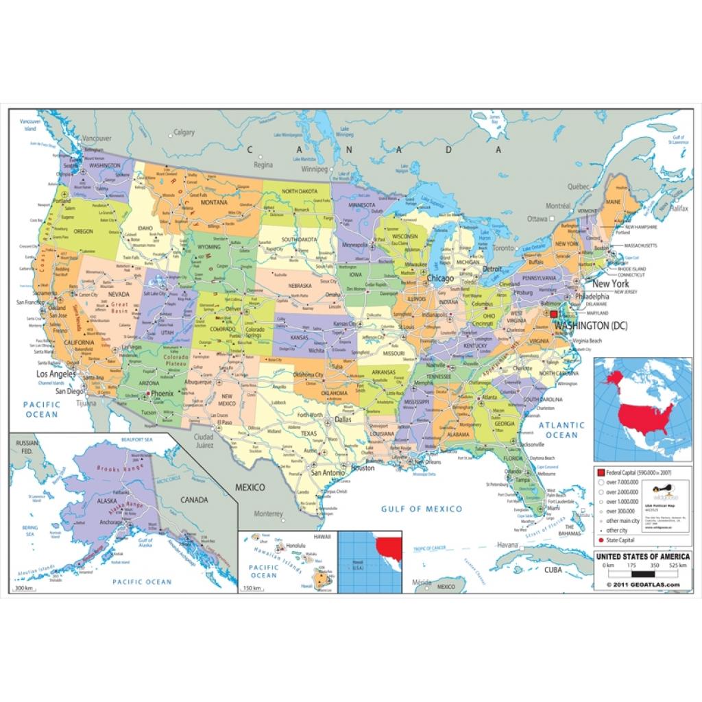 Usa Laminated Political Map 