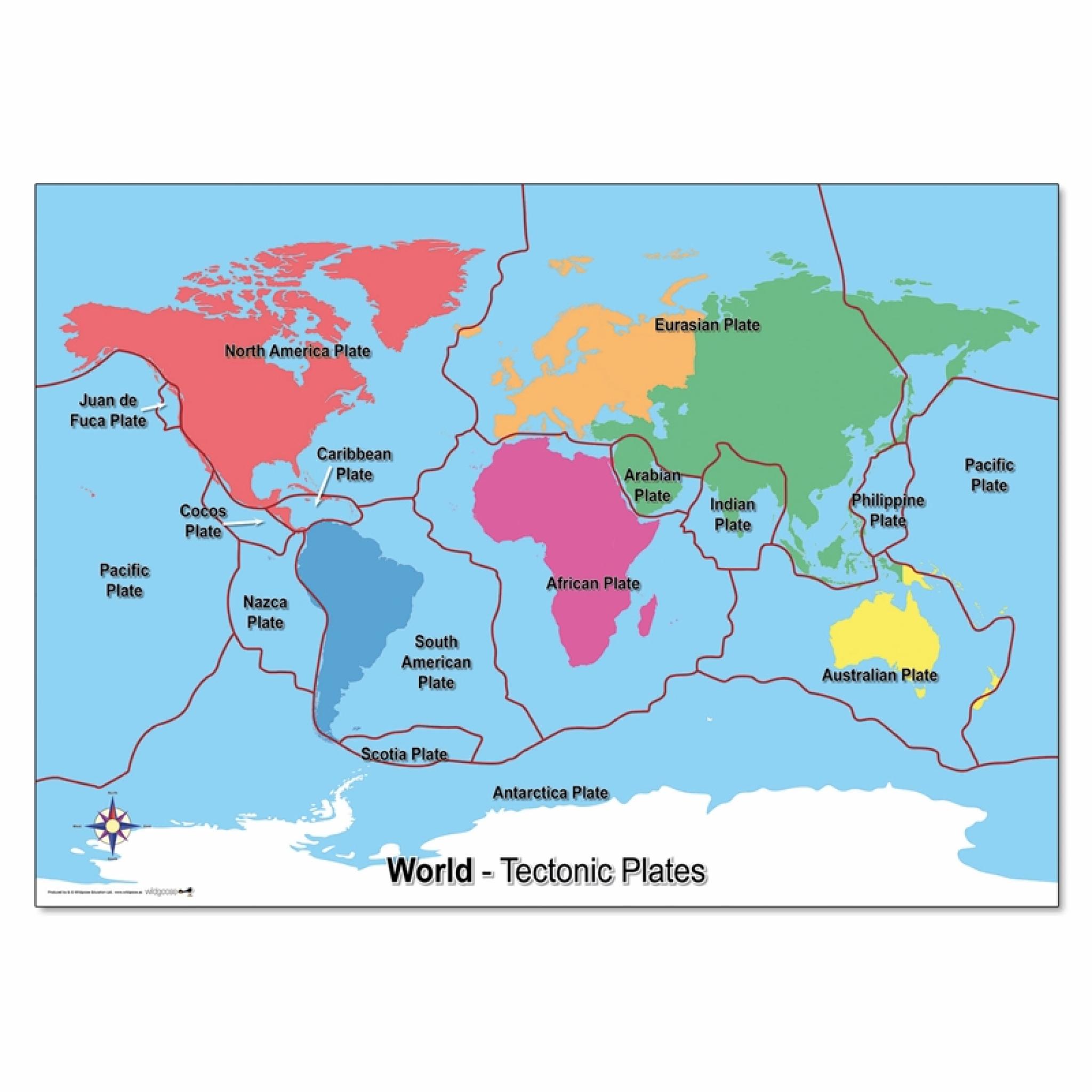 Tectonic Plates World Map Wildgoose Education