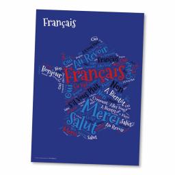 French Word Cloud Poster