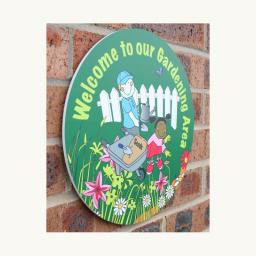 Gardening Area Welcome Circle Outdoor Board