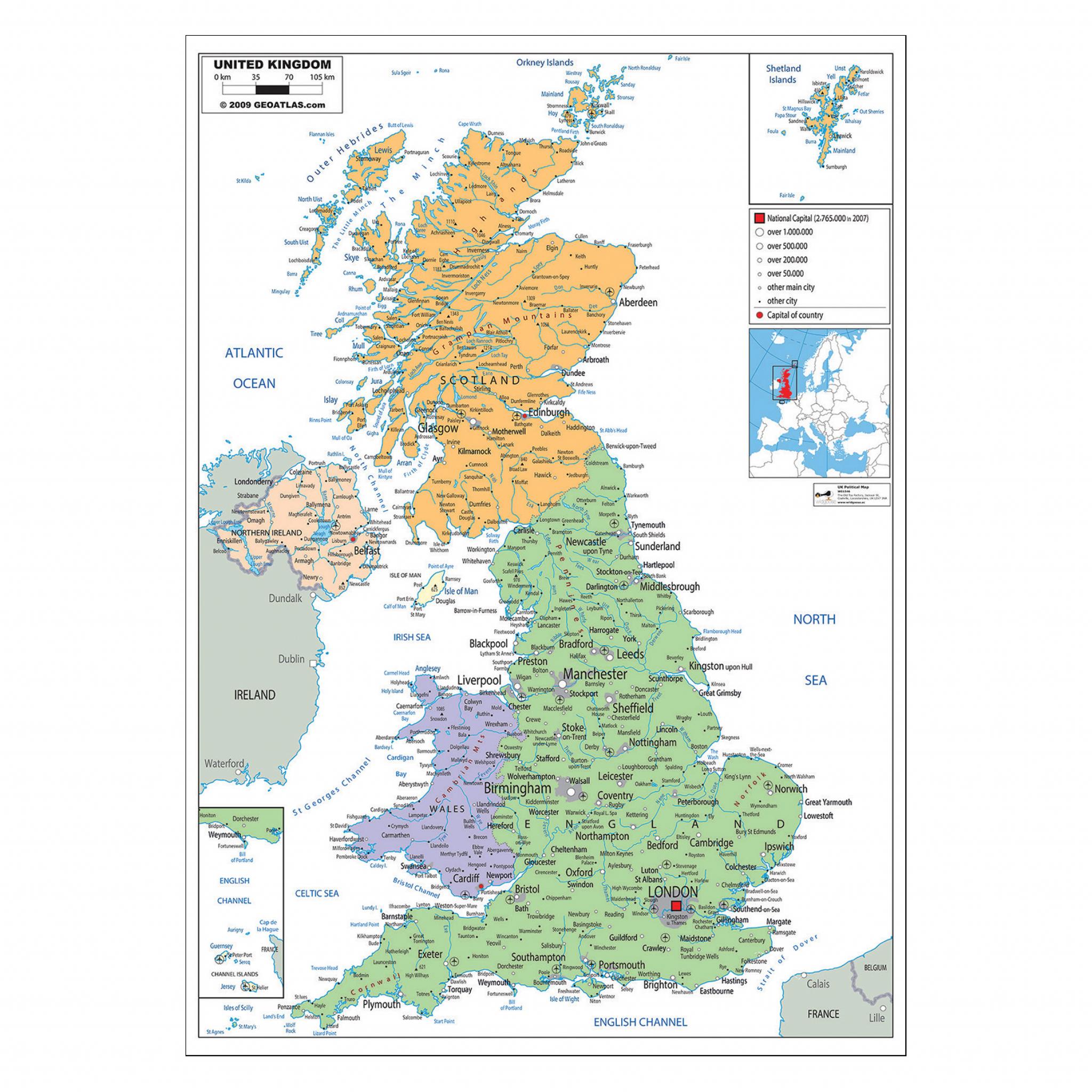 World Physical Map Laminated Wildgoose Education Phys 9813